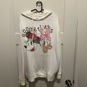 Disney White Hoodie with Minnie Mouse and Daisy Duck